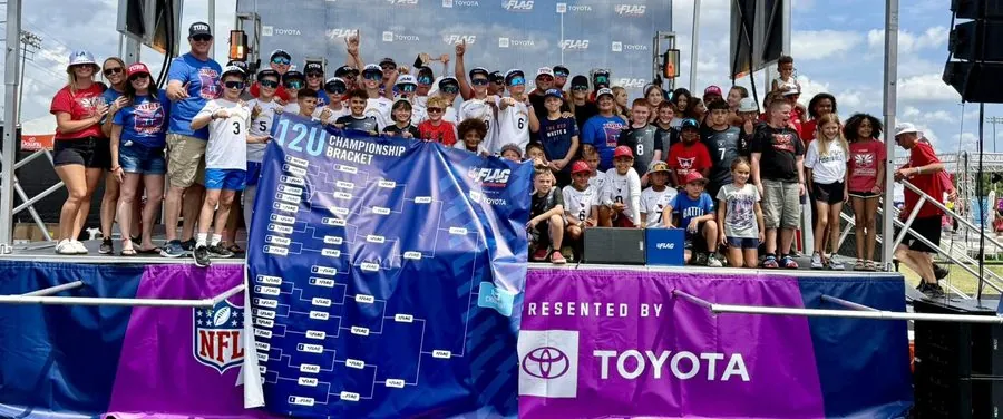 2025 12U National Champions on stage at the NFL FLAG Championships